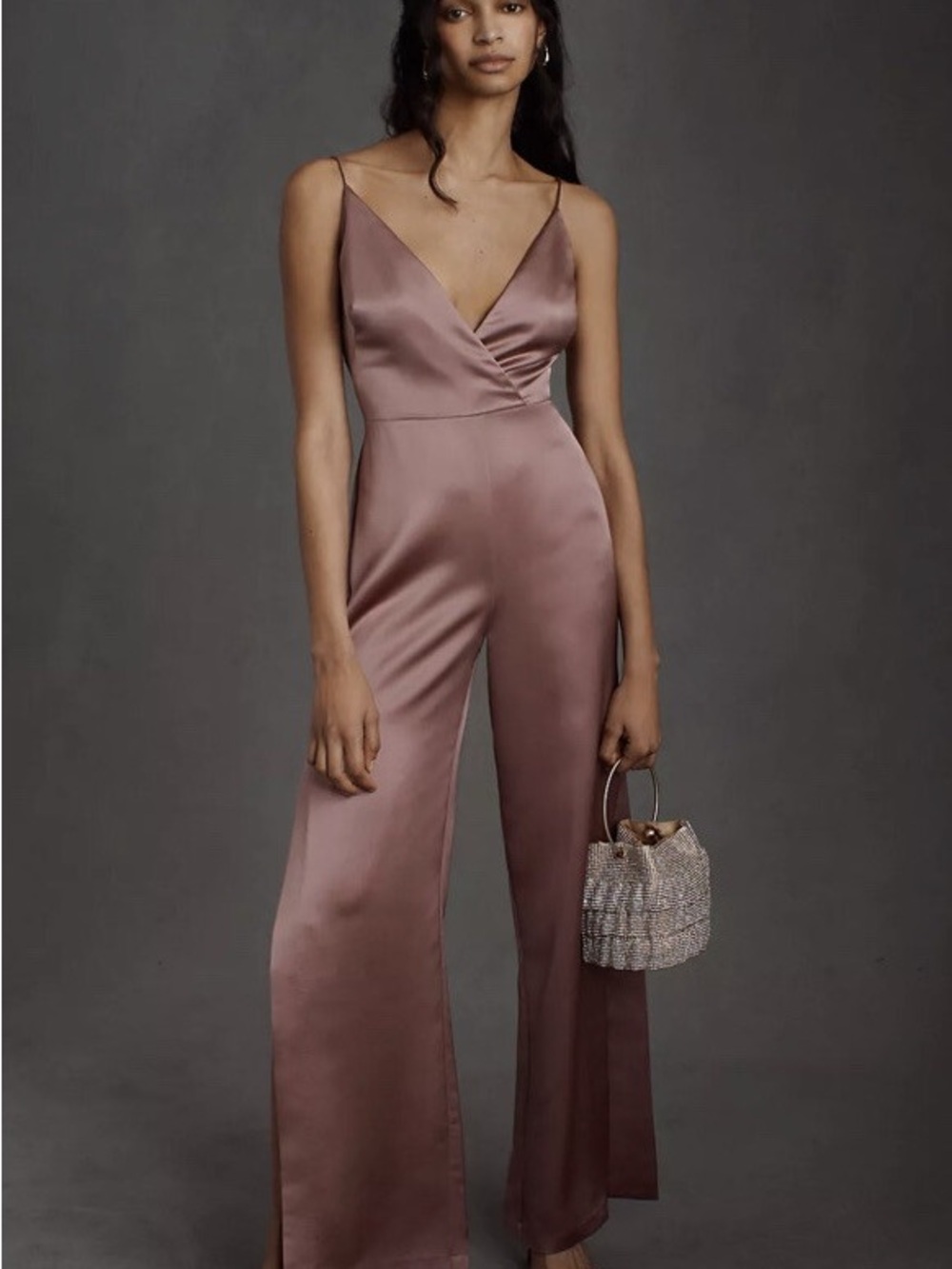 Anthropologie BHLDN Doutzen Mauve Jumpsuit Monique Lhuillier new Sz 4
